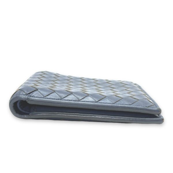 Intrecciato Compact Grey Wallet in Calfskin - Image 6