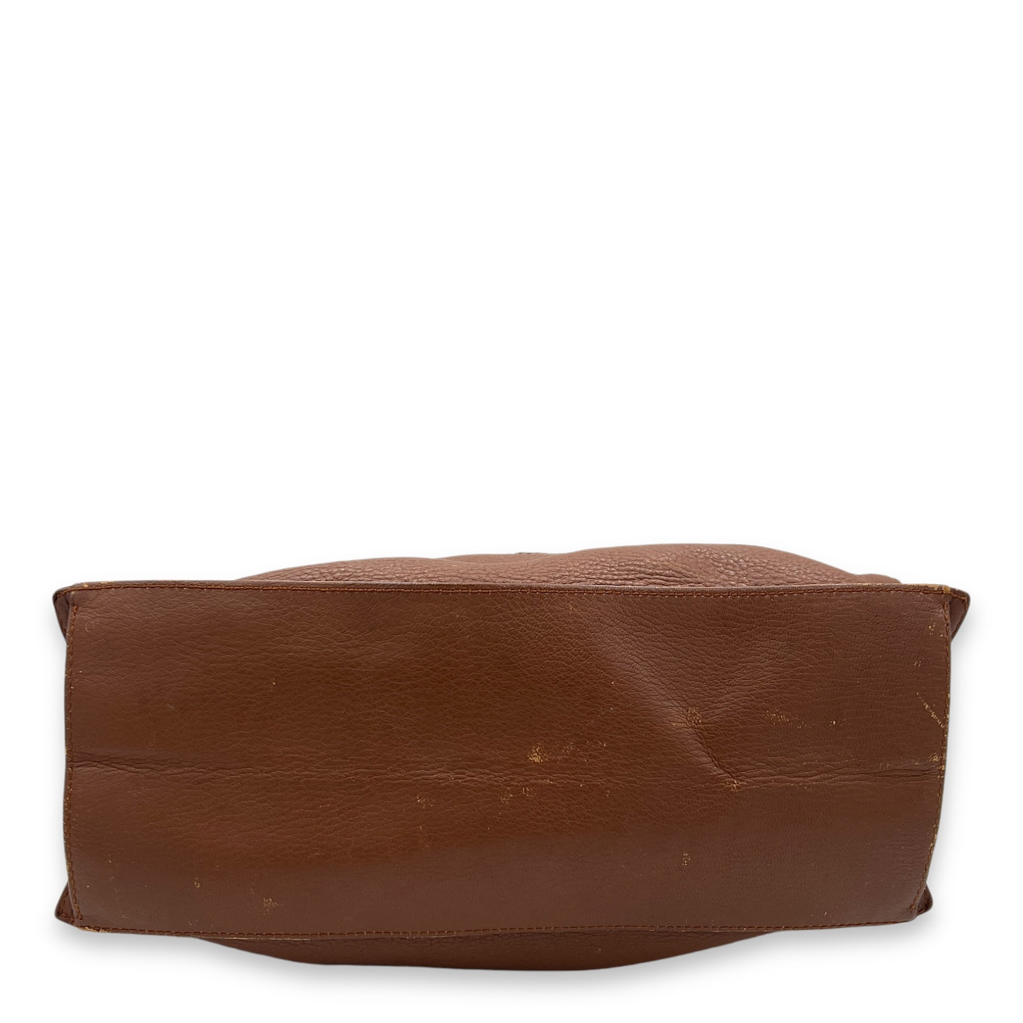 Vintage CC Brown Top Handle Bag in Calfskin, Gold hardware - Image 6