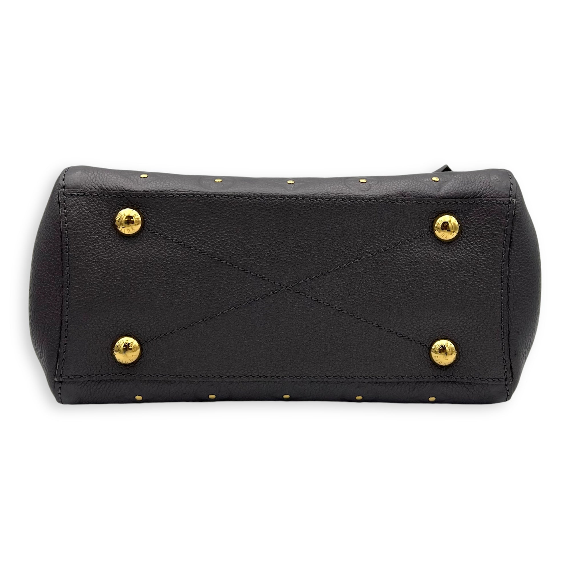 Montaigne Top Handle Bag BB Grey in Empreinte Leather, Gold hardware - Image 6