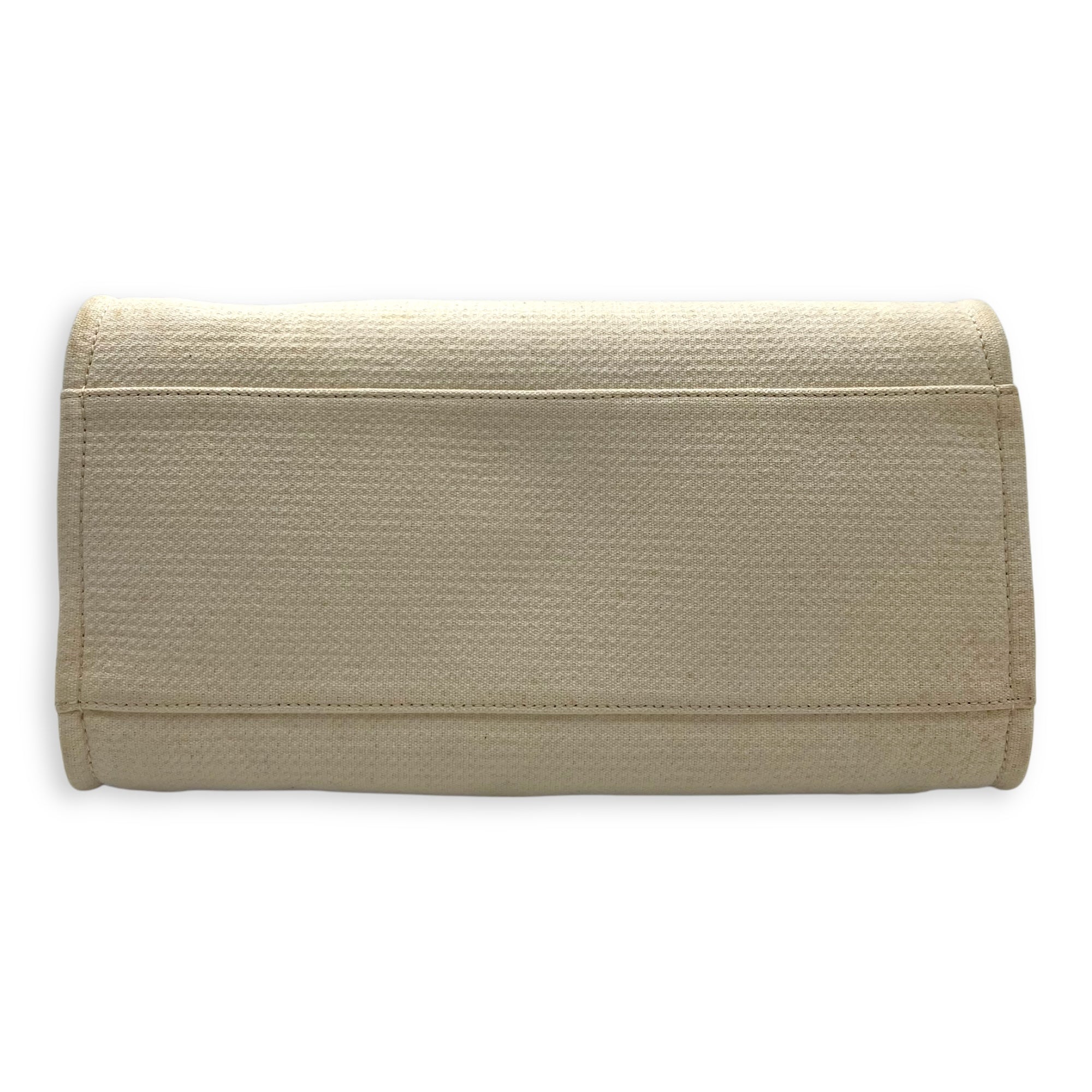 Deauville Tote Bag White in Canvas, Silver hardware - Image 6