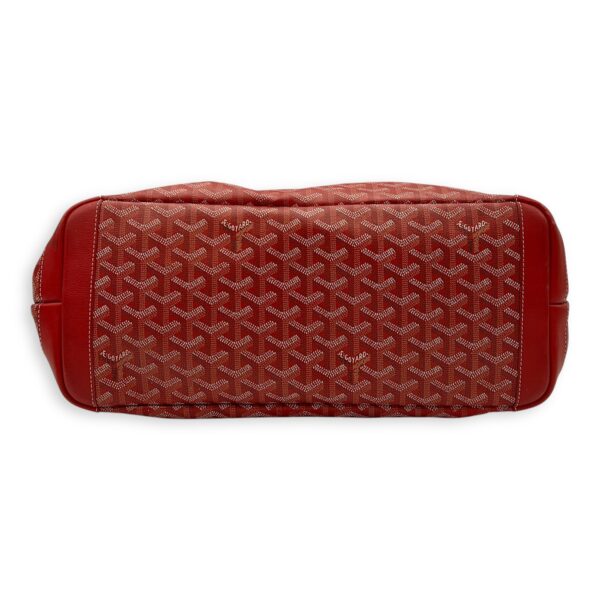 Artois MM Red Tote Bag in Coated Canvas, Silver hardware - Image 6