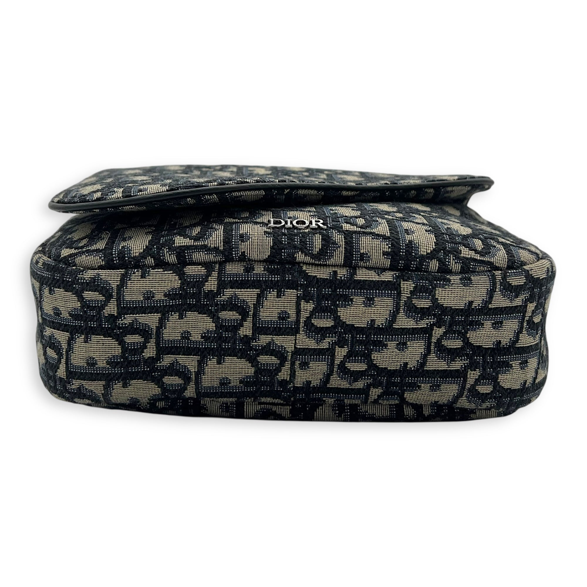 Oblique Belt Bag Blue in Jacquard, Silver hardware - Image 6