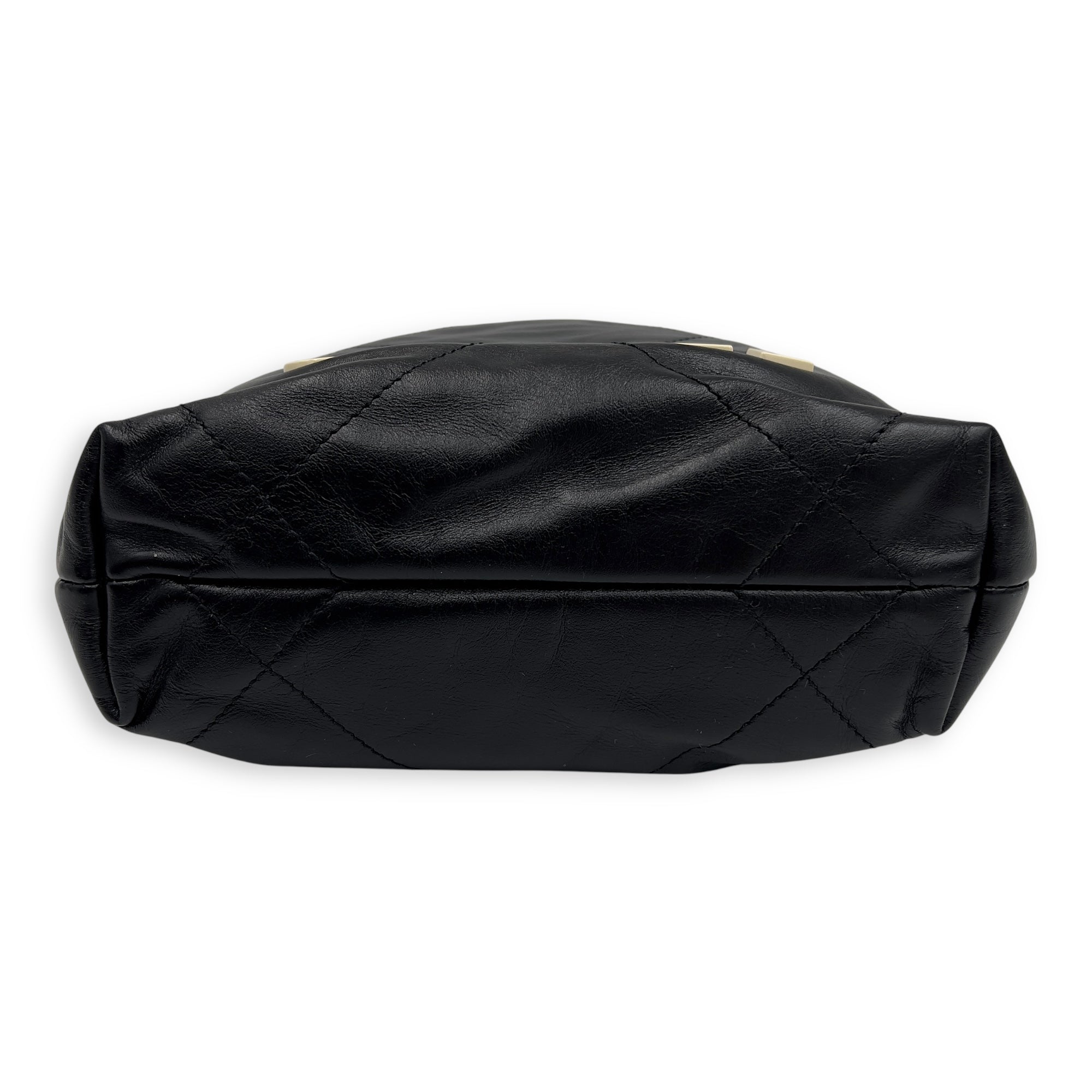 22 Tote Shoulder Bag Mini Black in Lambskin, Gold hardware - Image 13