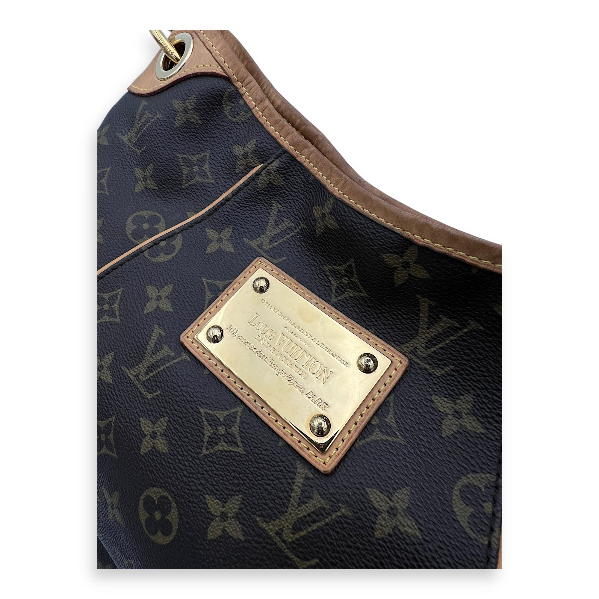 Galleria Shoulder Bag PM Brown in Monogram Coated Canvas, Gold hardware - Image 10