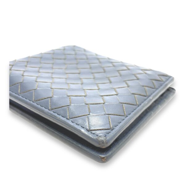 Intrecciato Compact Grey Wallet in Calfskin - Image 7