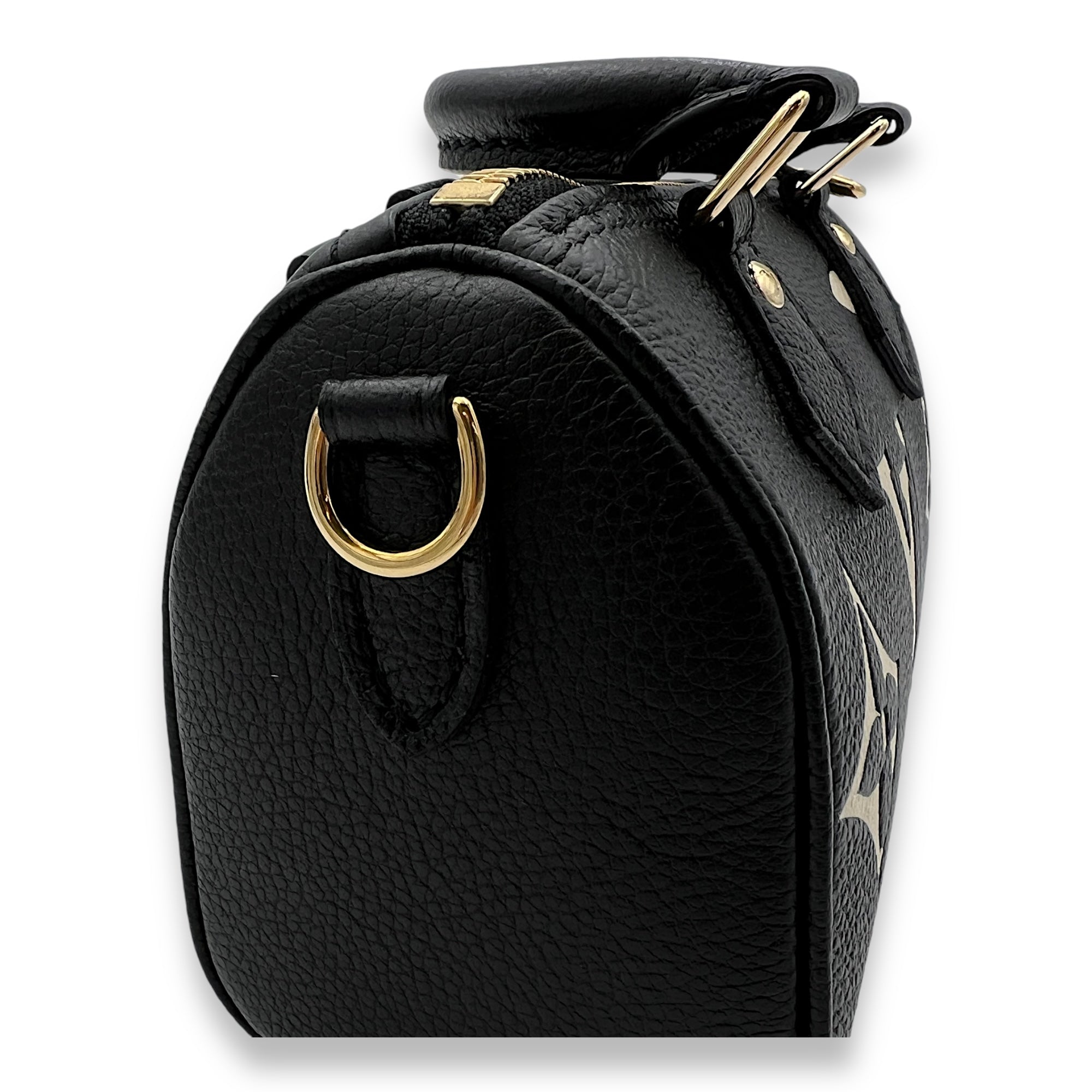 Speedy Bandouliere Nano Black Top Handle Bag in Monogram Empreinte Leather, Gold hardware - Image 7