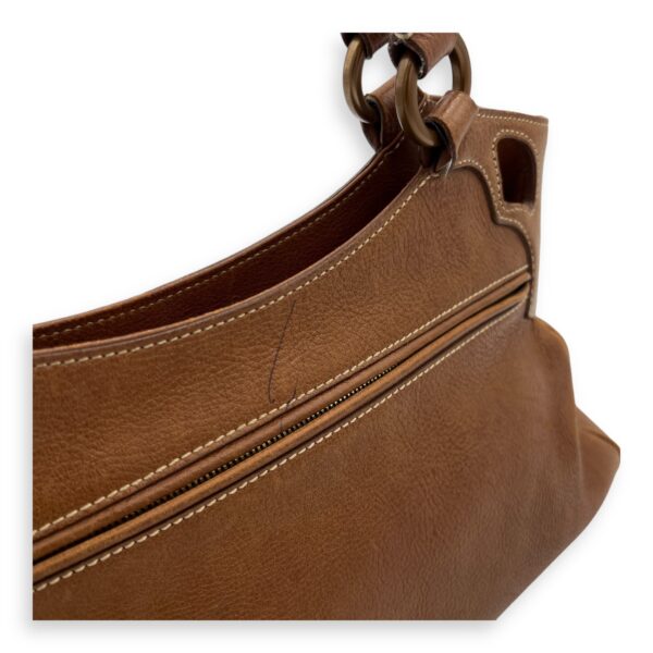 Marcello Shoulder Bag Brown in Calfskin, Gold hardware - Image 7