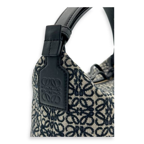Cubi Top Handle Bag Blue in Jacquard, Gold hardware - Image 7