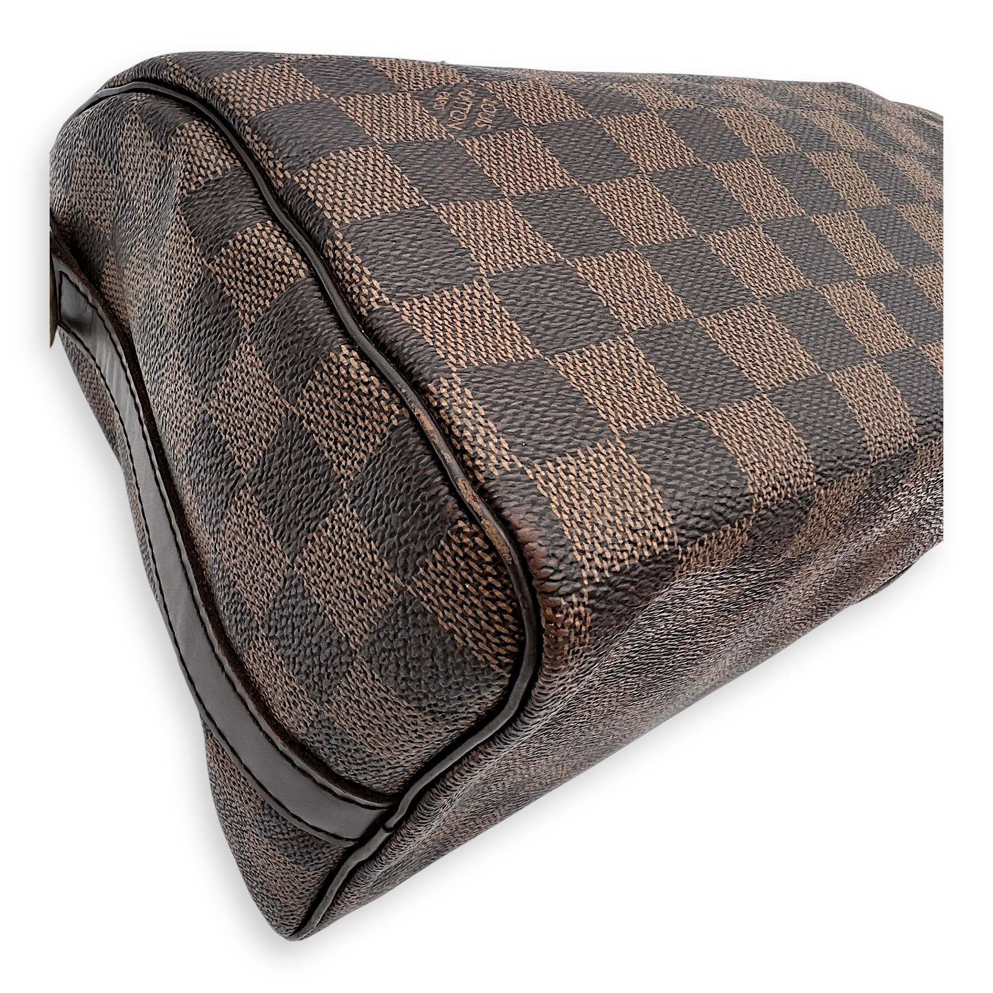 Speedy Bandouliere Top Handle Bag 25 Brown in Coated Canvas, Gold hardware - Image 10