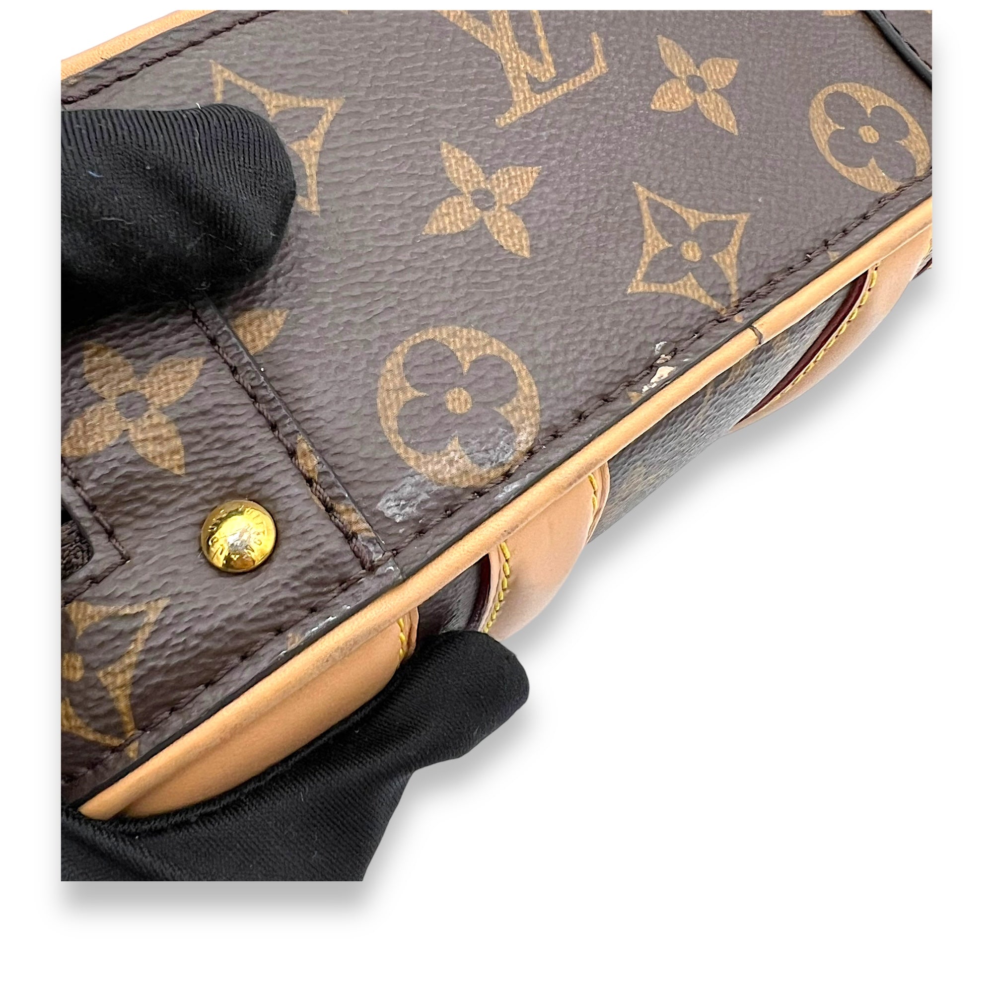 Valisette Top Handle Bag Brown in Monogram Coated Canvas, Gold hardware - Image 8