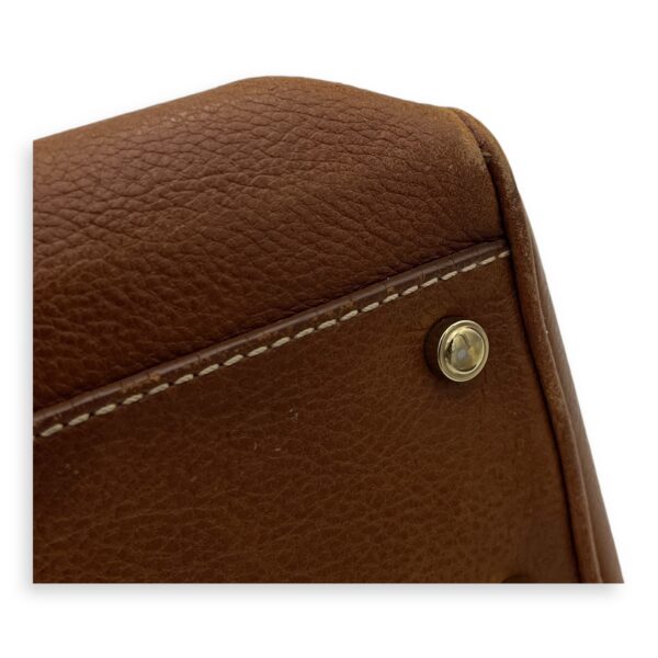 Marcello Shoulder Bag Brown in Calfskin, Gold hardware - Image 8