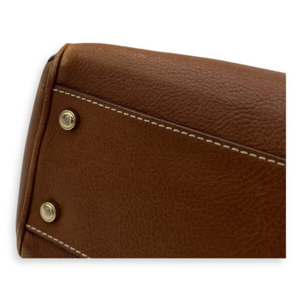 Marcello Shoulder Bag Brown in Calfskin, Gold hardware - Image 9