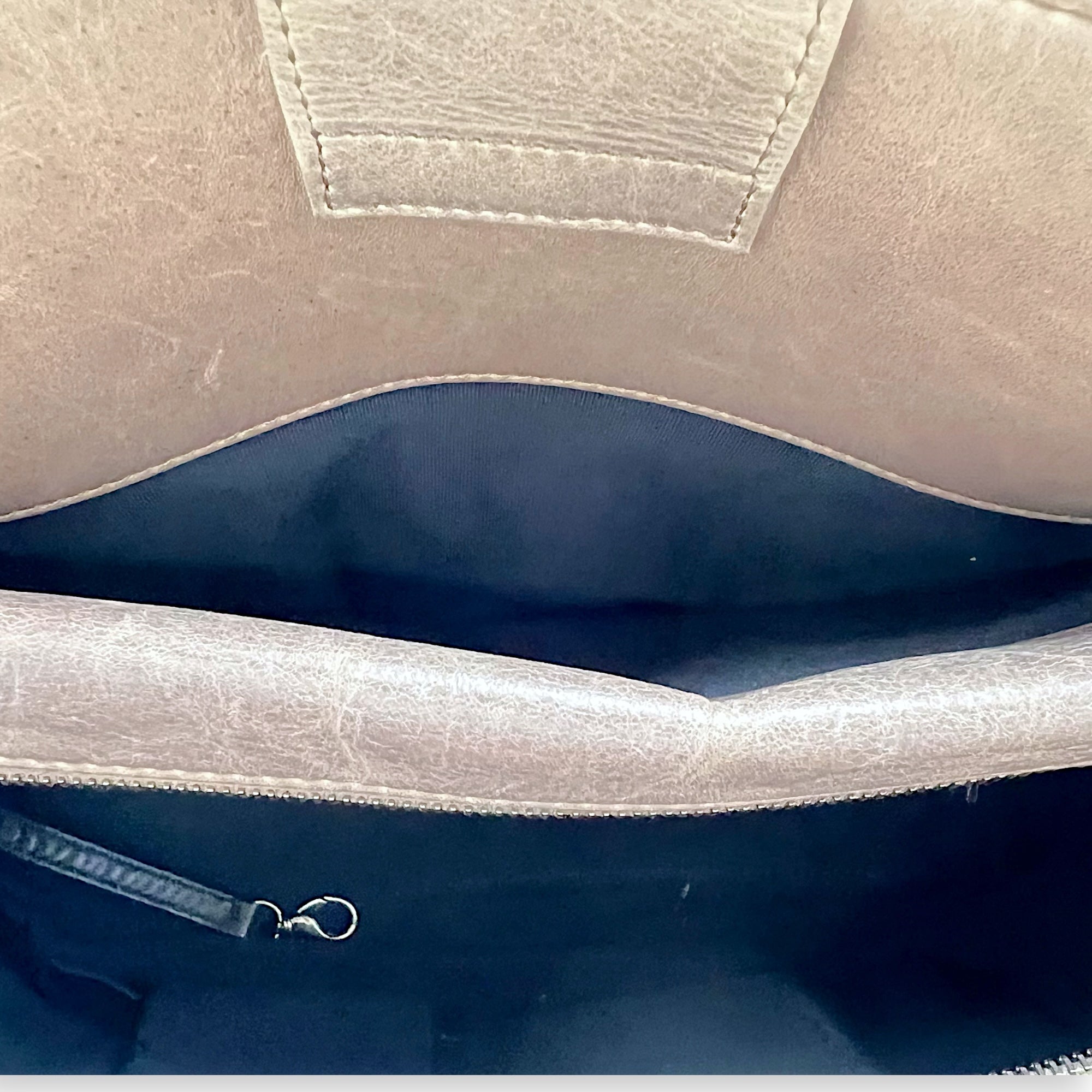 Boy Top Handle Bag Beige in Calfskin, Gunmetal hardware - Image 9