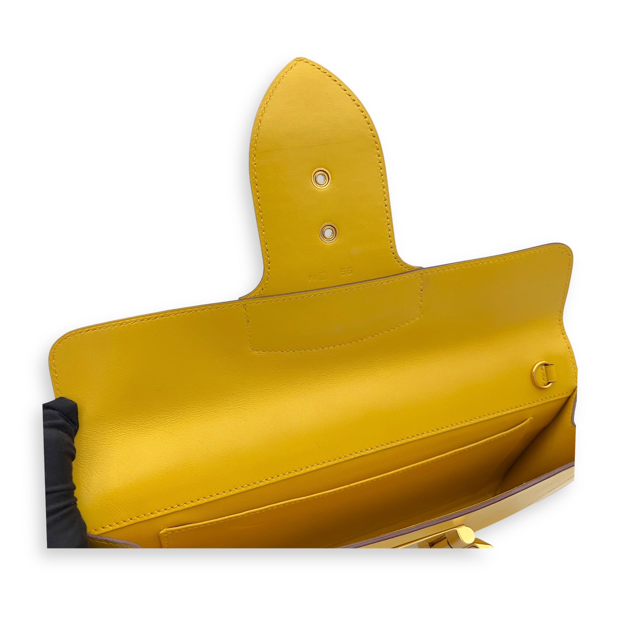 Goodlock Soleil Clutch in Swift, Gold hardware - Image 7