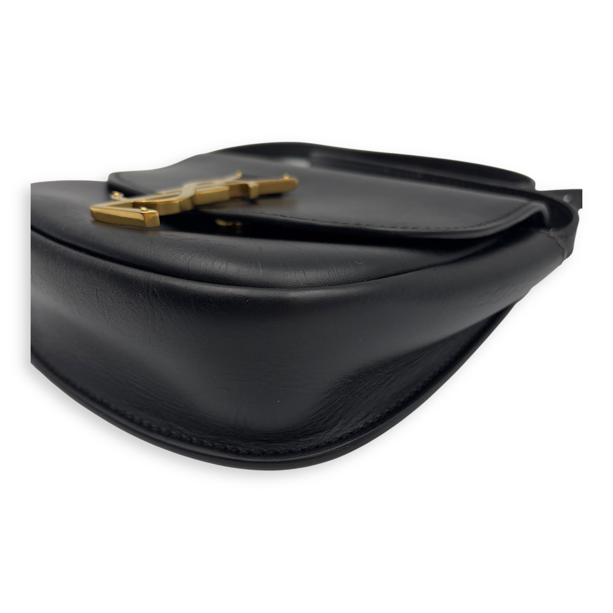 Kaia Crossbody Bag Black in Calfskin, Gold hardware - Image 7