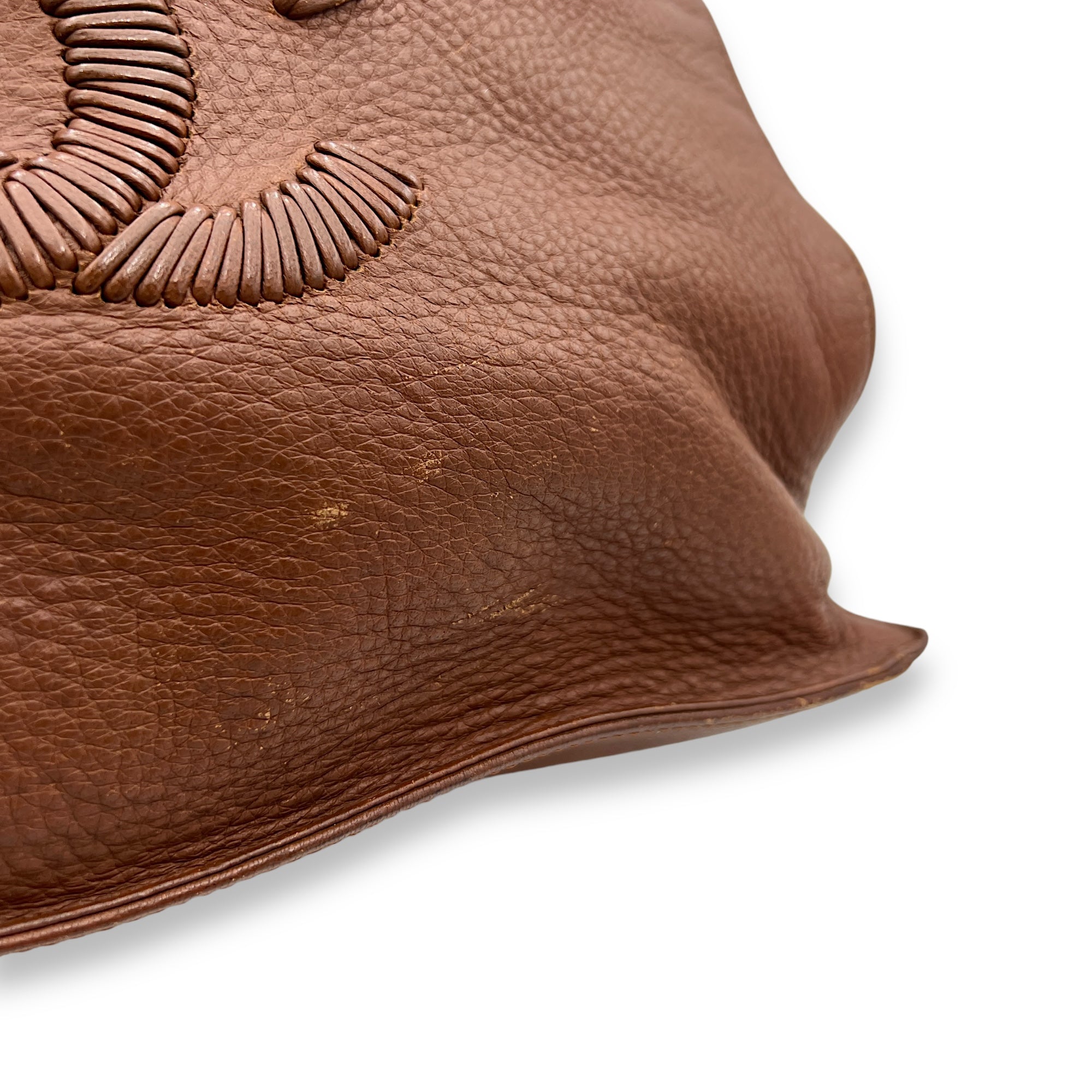 Vintage CC Brown Top Handle Bag in Calfskin, Gold hardware - Image 10