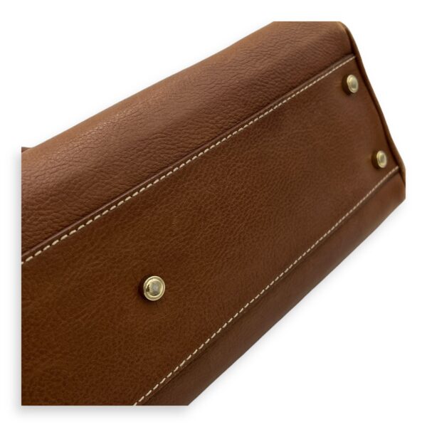 Marcello Shoulder Bag Brown in Calfskin, Gold hardware - Image 10