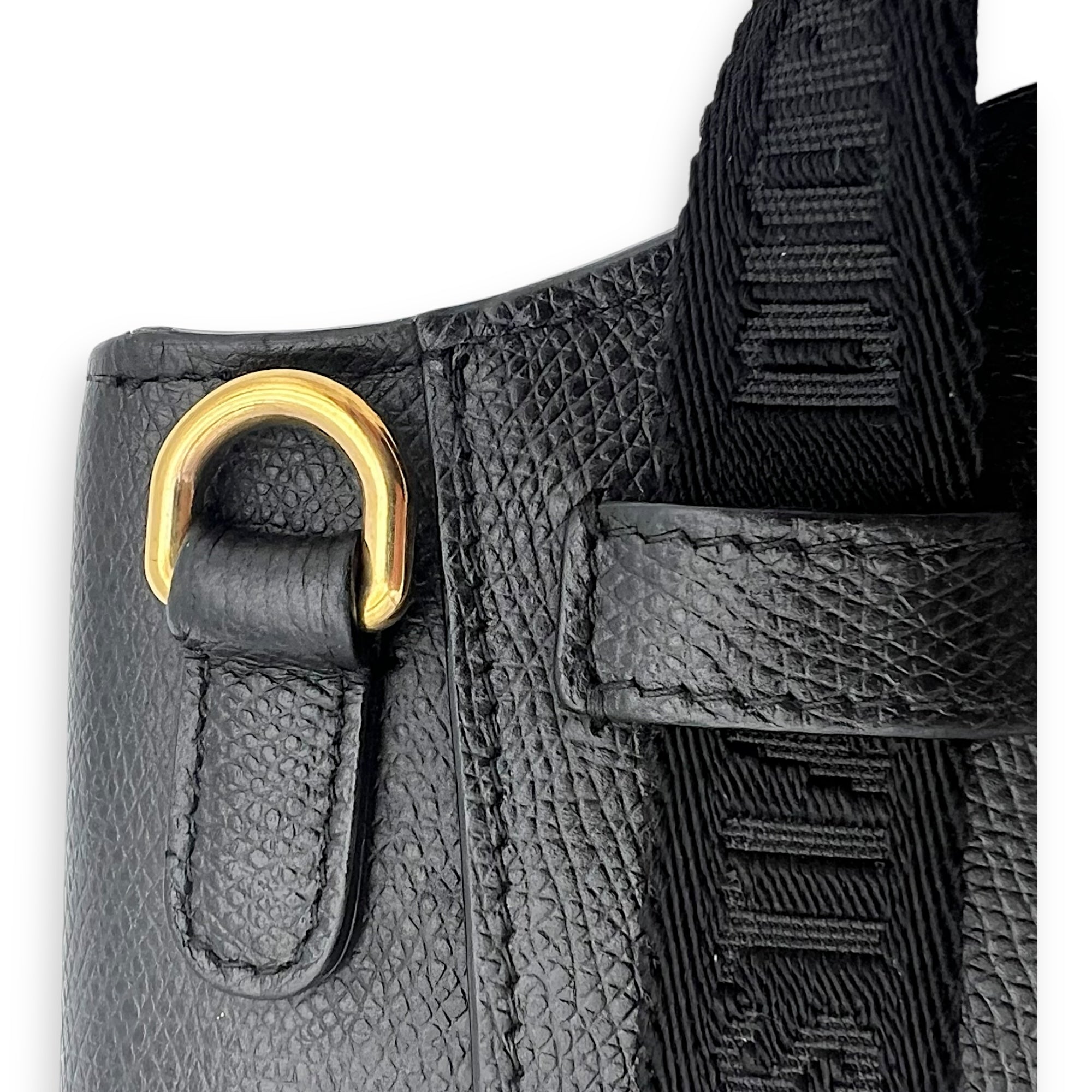 Saddle Belt Bag Black in Calfskin, Gold hardware - Image 10
