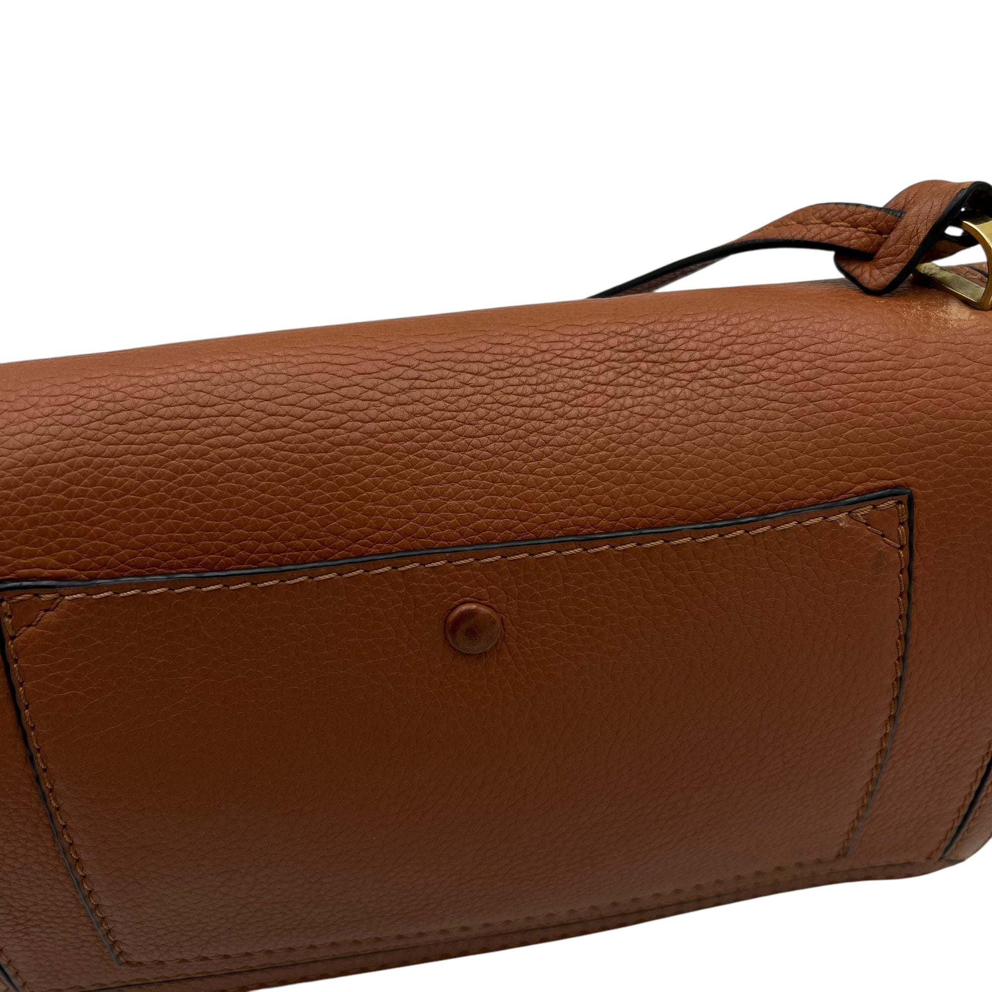 Barcelona Crossbody Bag Brown in Calfskin, Gold hardware - Image 8