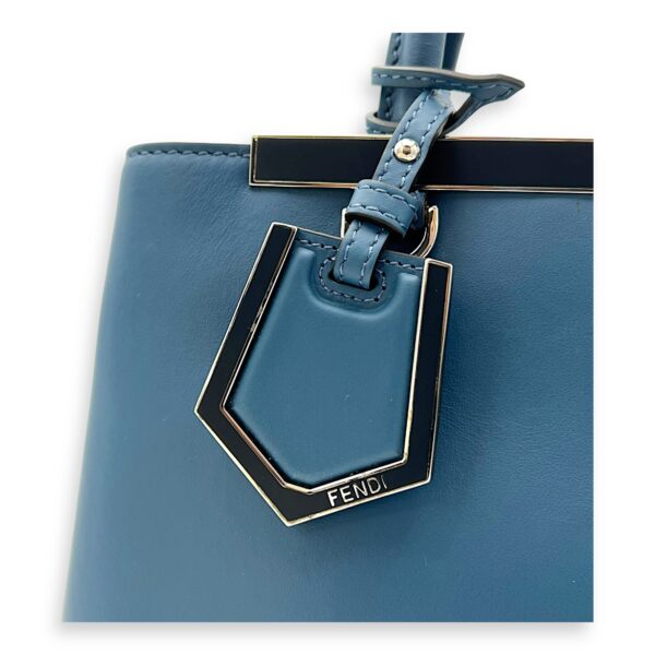 2Jours Top Handle Bag Blue in Calfskin, Silver hardware - Image 10