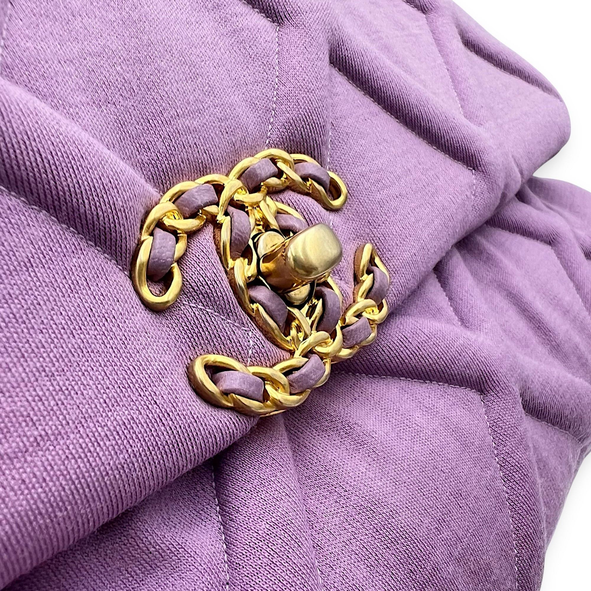 C19 Maxi Purple Crossbody Bag in Fabric, Mixed hardware - Image 10