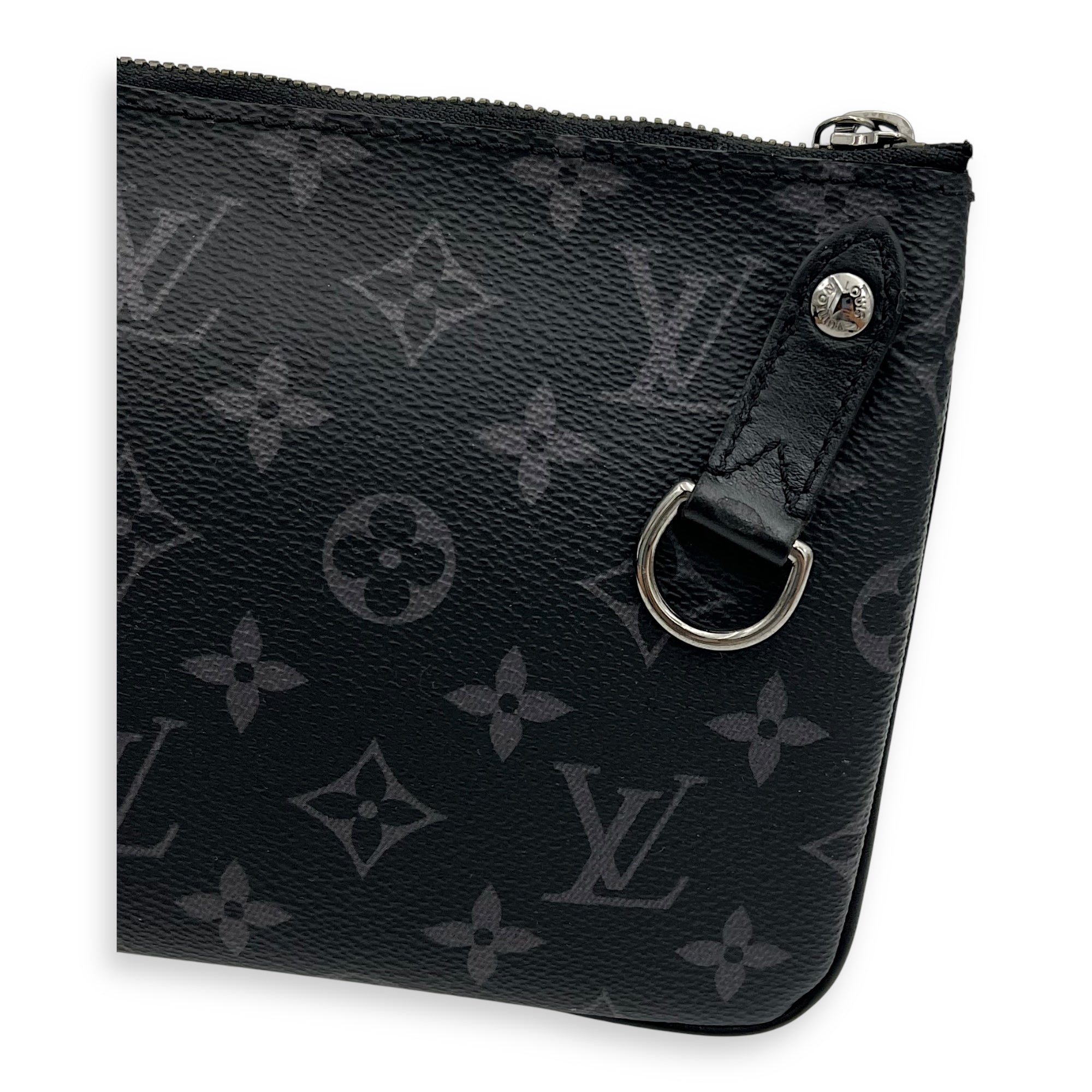 Trio Messenger Grey in Monogram Coated Canvas, Silver hardware - Image 11