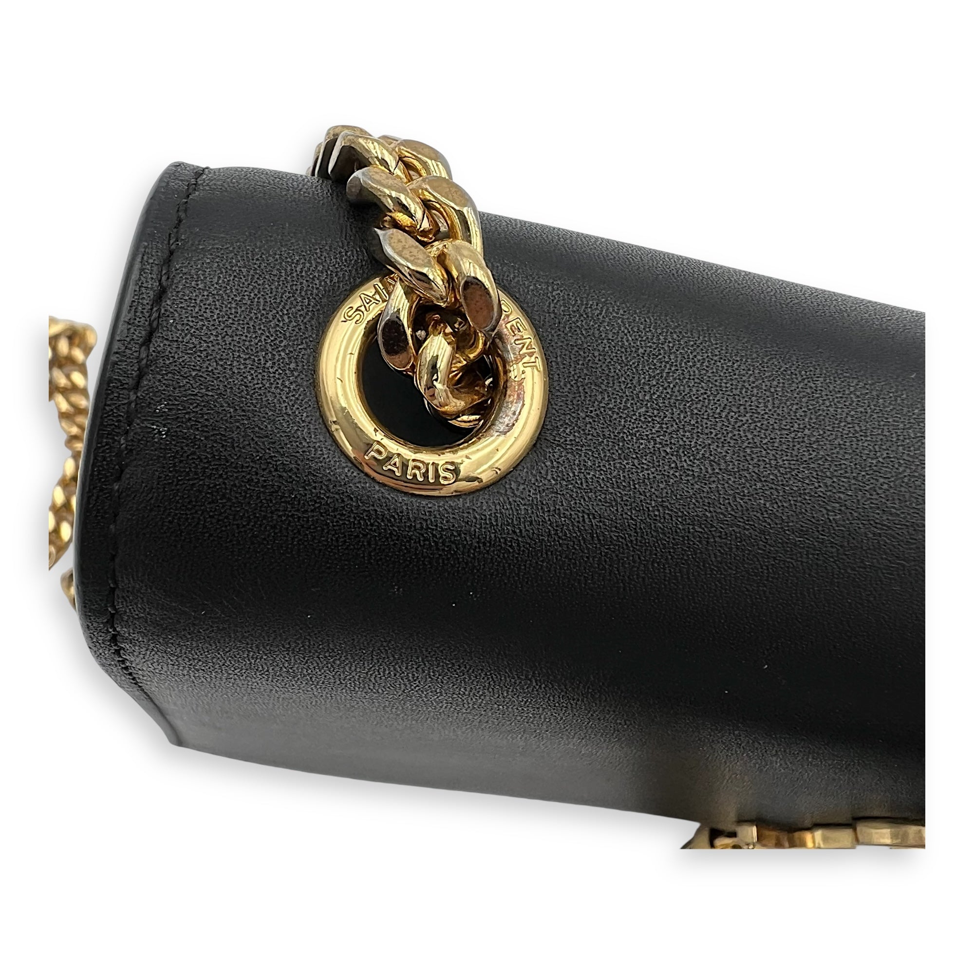 Kate Crossbody Bag Black in Calfskin, Gold hardware - Image 9