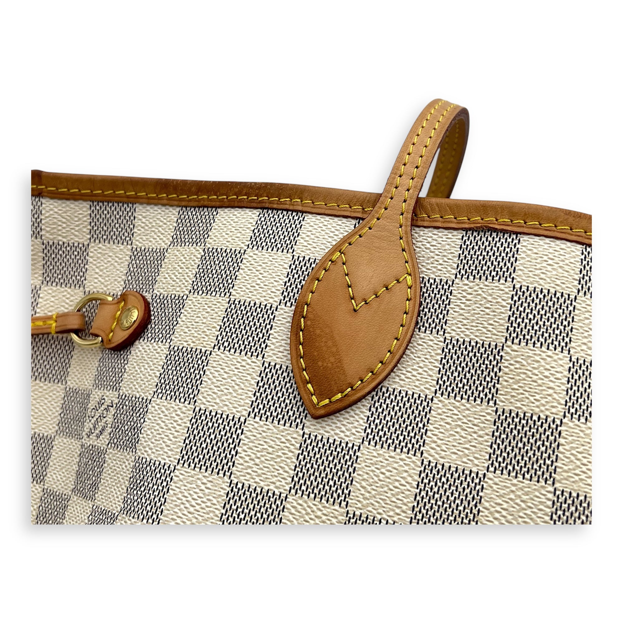 Neverfull Tote Bag White in Coated Canvas, Gold hardware - Image 7