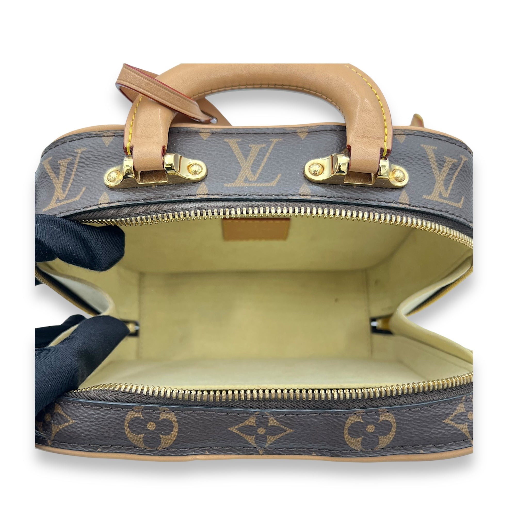 Valisette Top Handle Bag Brown in Monogram Coated Canvas, Gold hardware - Image 7