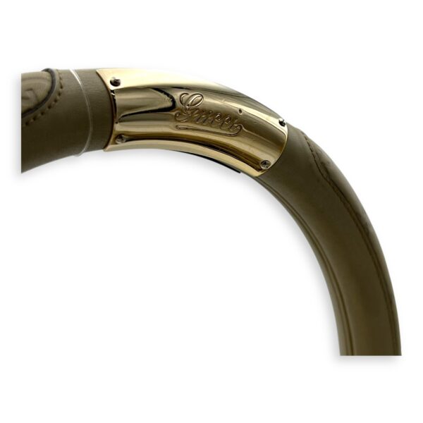 Babouska Indy White Top Handle Bag in Guccissima Leather, Gold hardware - Image 11