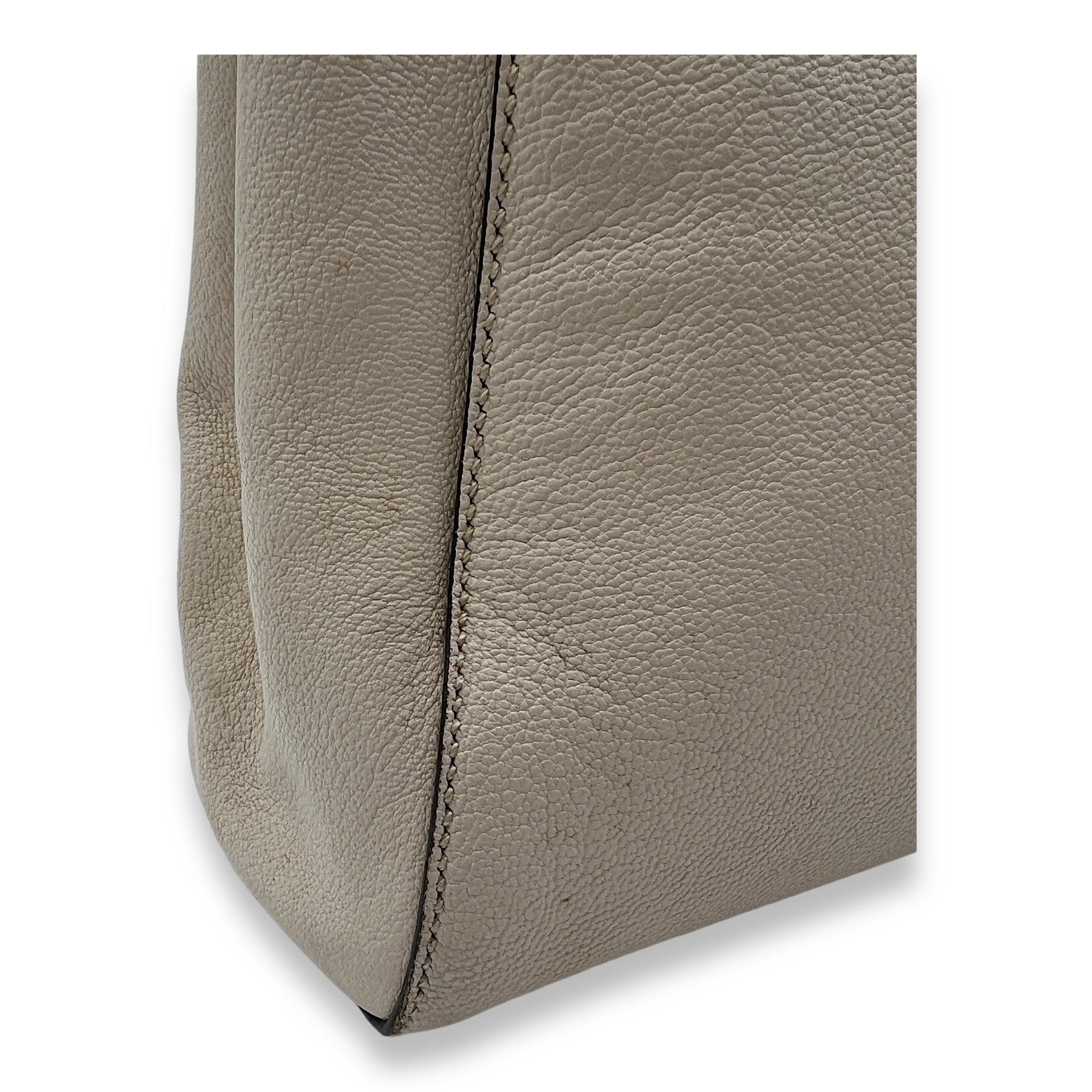 Peekaboo Medium Top handle bag in Calfskin, Silver Hardware - Image 12