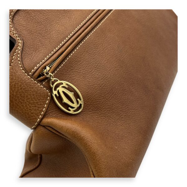 Marcello Shoulder Bag Brown in Calfskin, Gold hardware - Image 12
