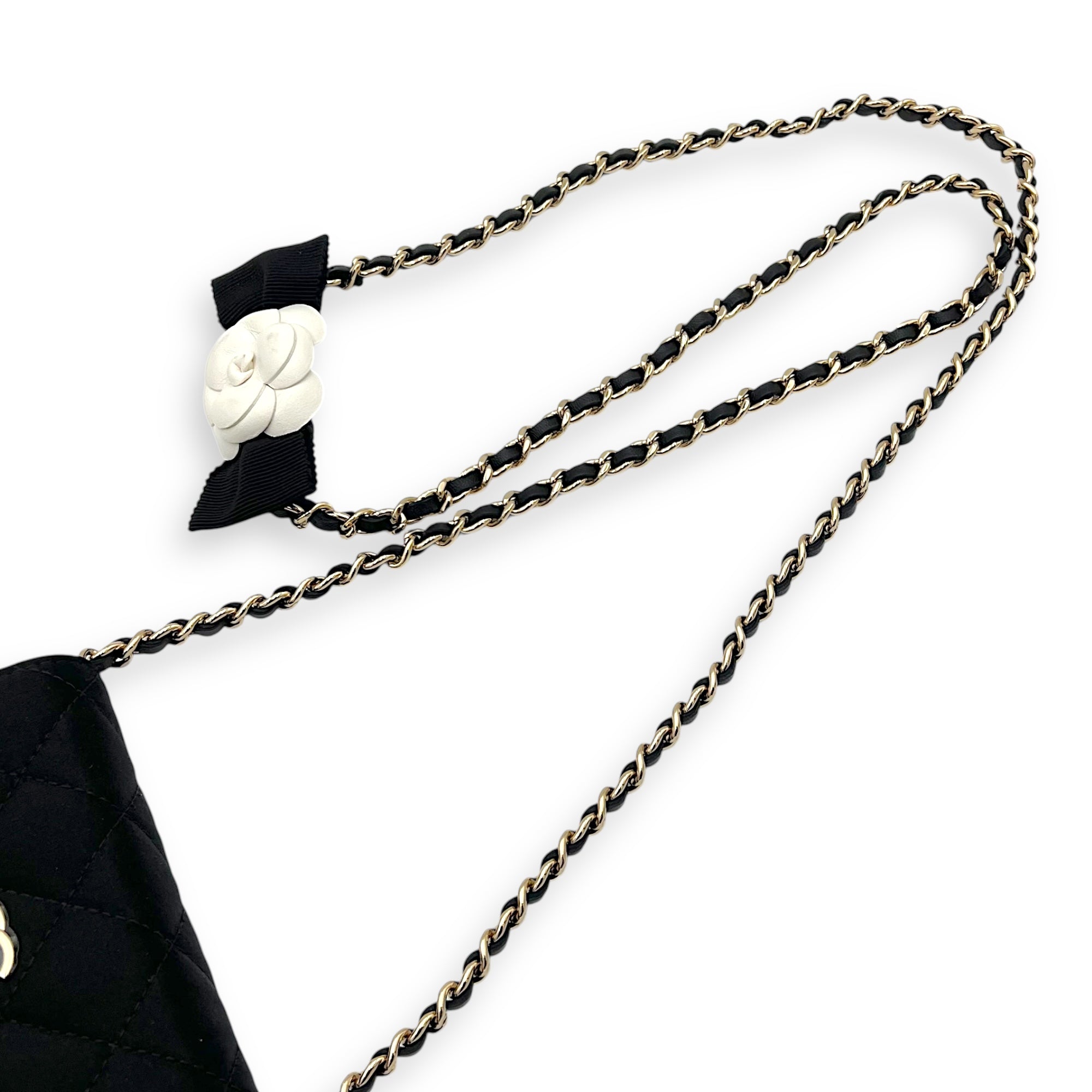 VIP Gift CC Wallet On Chain Black in Satin, Gold hardware - Image 12