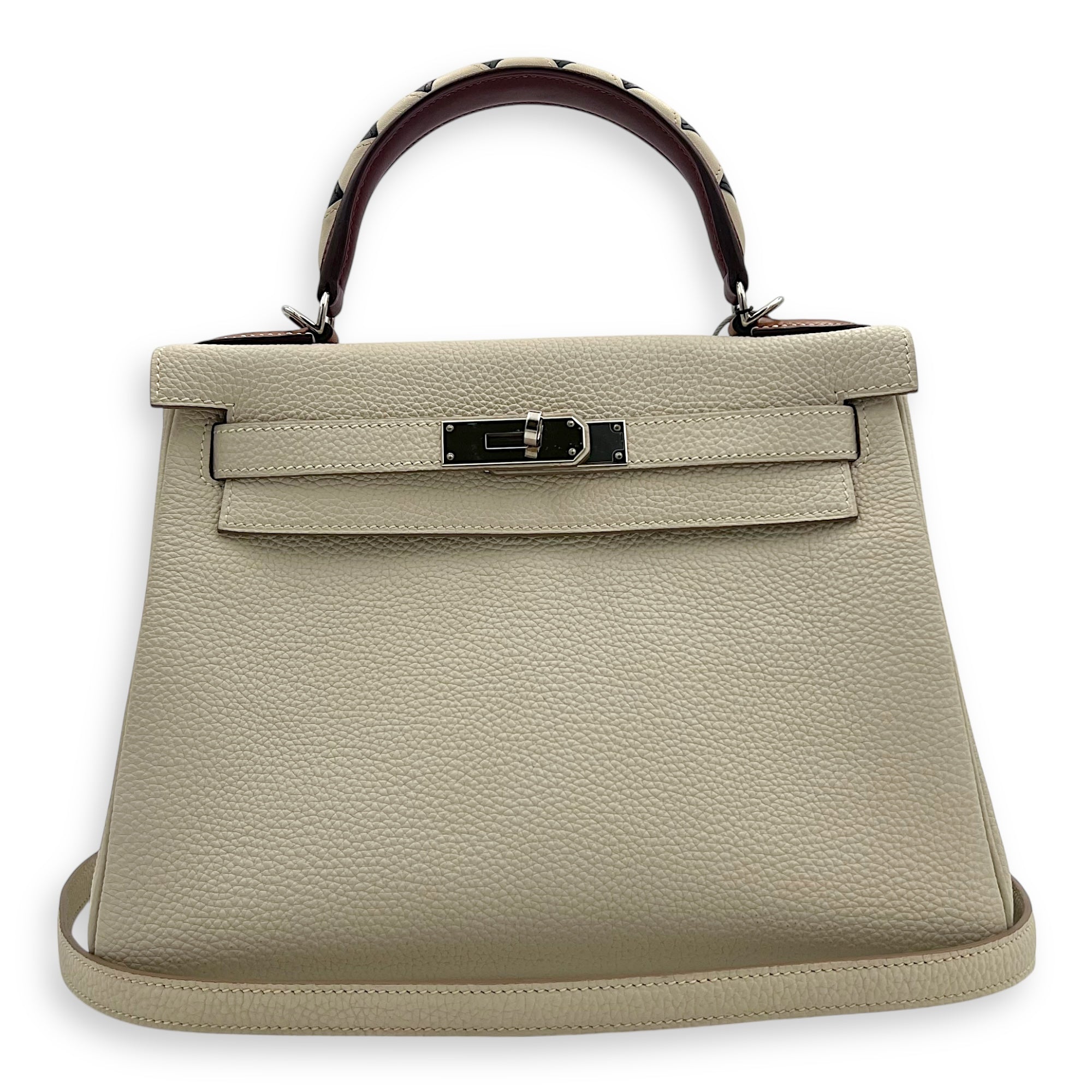 Kelly Craie/Black/Fauve/Rouge H in Togo, Palladium hardware - Image 12