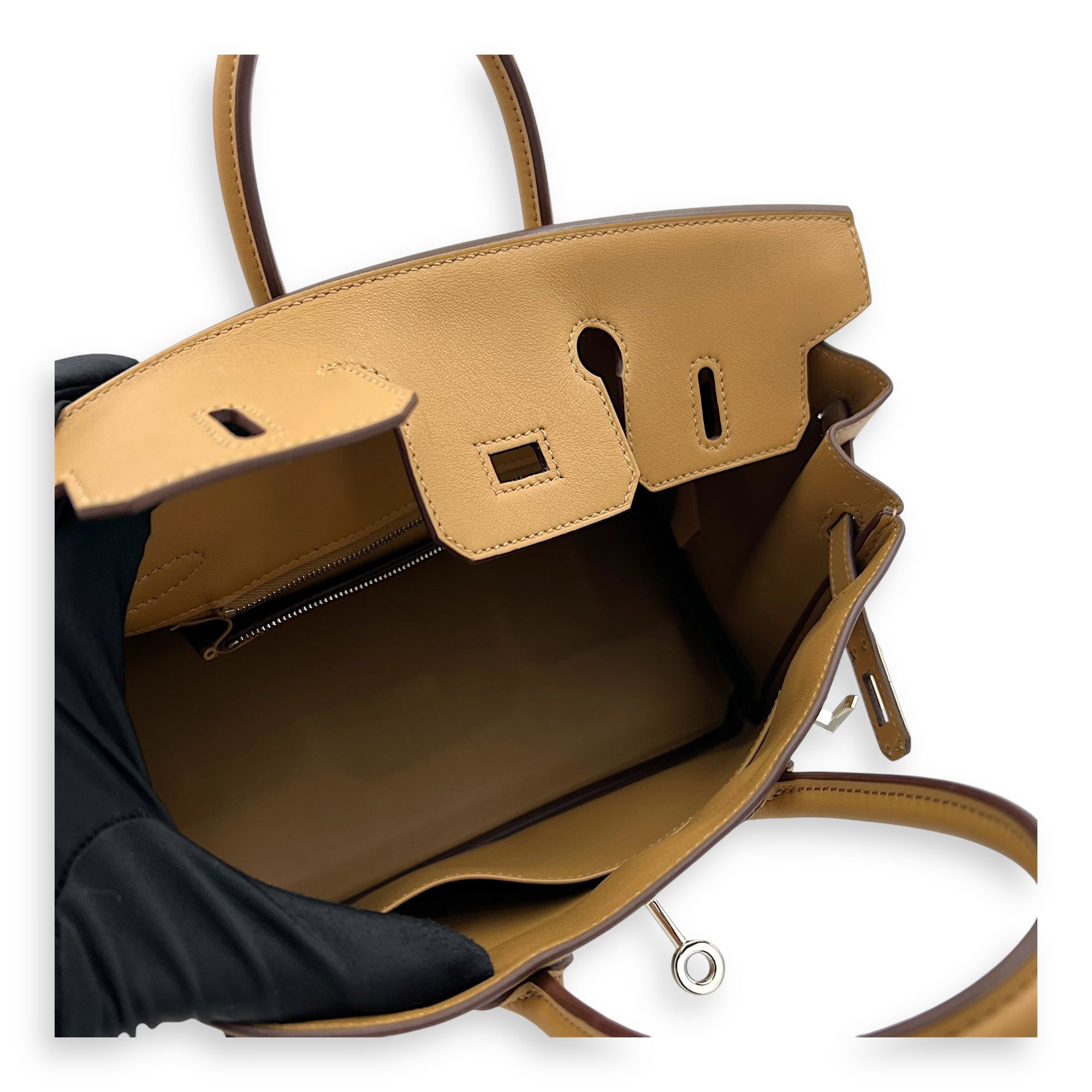 Birkin In 'N Out 25 Biscuit Top Handle Bag in Swift, Gold hardware - Image 12