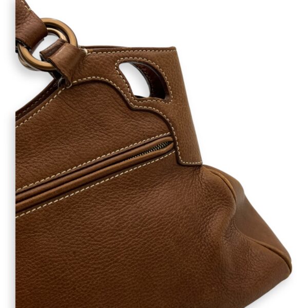 Marcello Shoulder Bag Brown in Calfskin, Gold hardware - Image 13