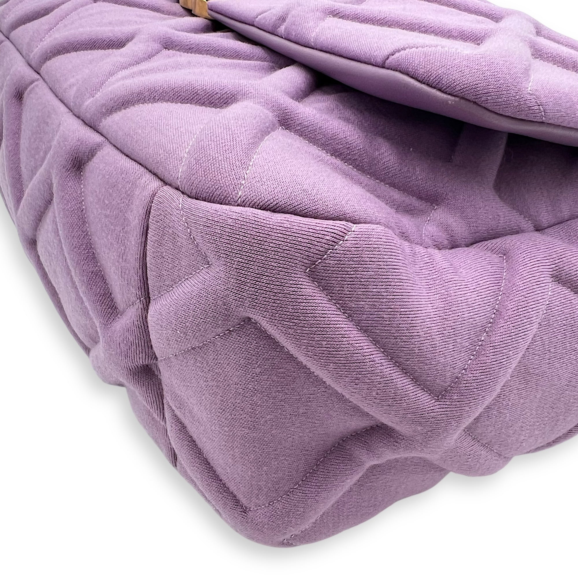 C19 Maxi Purple Crossbody Bag in Fabric, Mixed hardware - Image 13