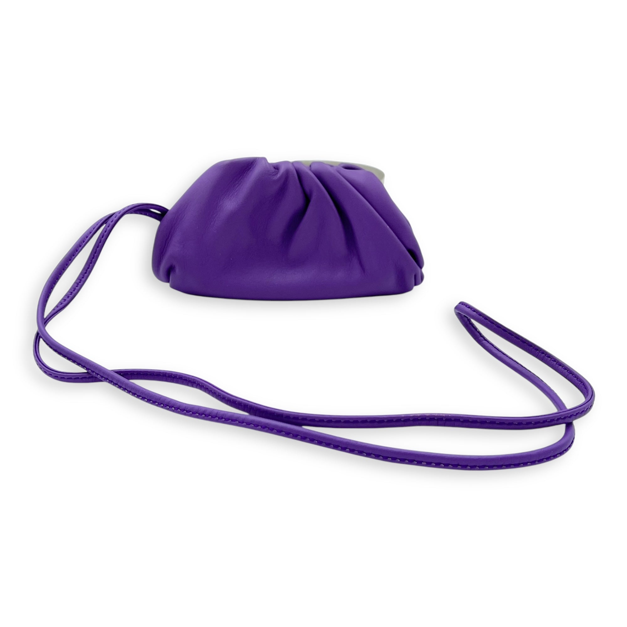 The Pouch Mini Purple Coin Purse in Lambskin, Gold hardware - Image 14