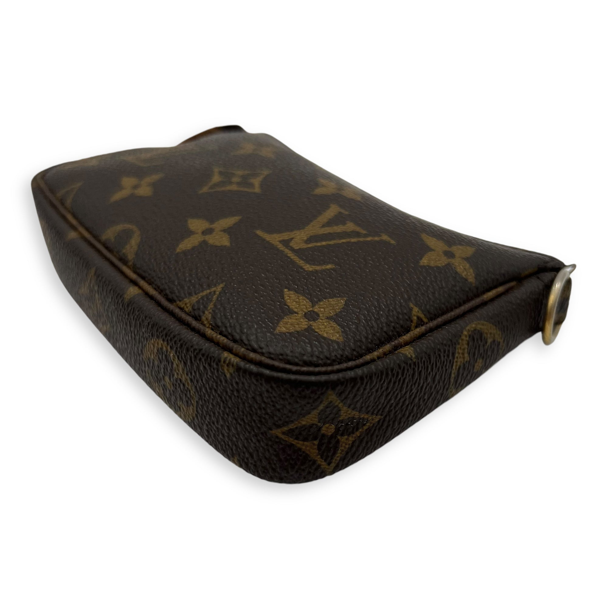 Pochette Pouch Mini Brown in Monogram Coated Canvas, Gold hardware - Image 11