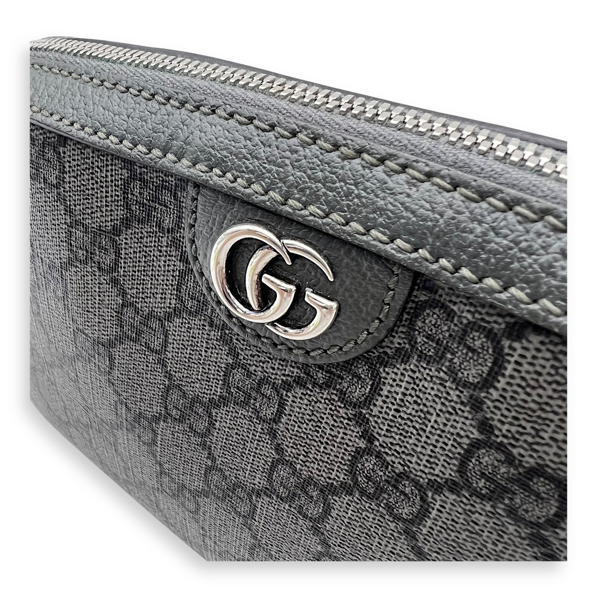 Ophidia Crossbody Bag Black in Coated Canvas, Silver hardware - Image 10