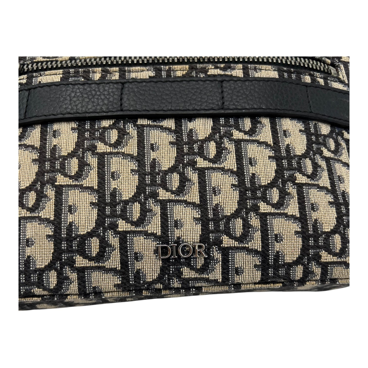 Safari Crossbody Bag Blue in Jacquard, Silver hardware - Image 9
