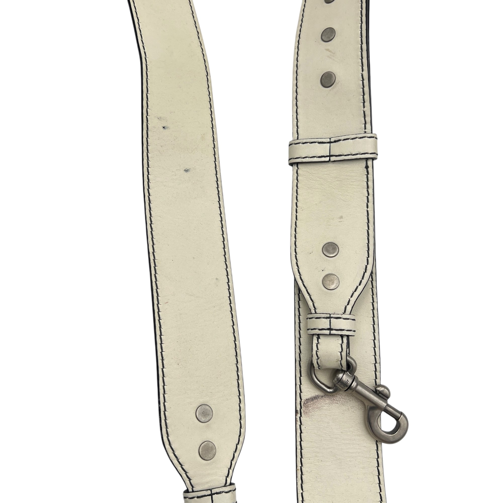 J'adior White Crossbody Bag in Calfskin, Silver hardware - Image 19