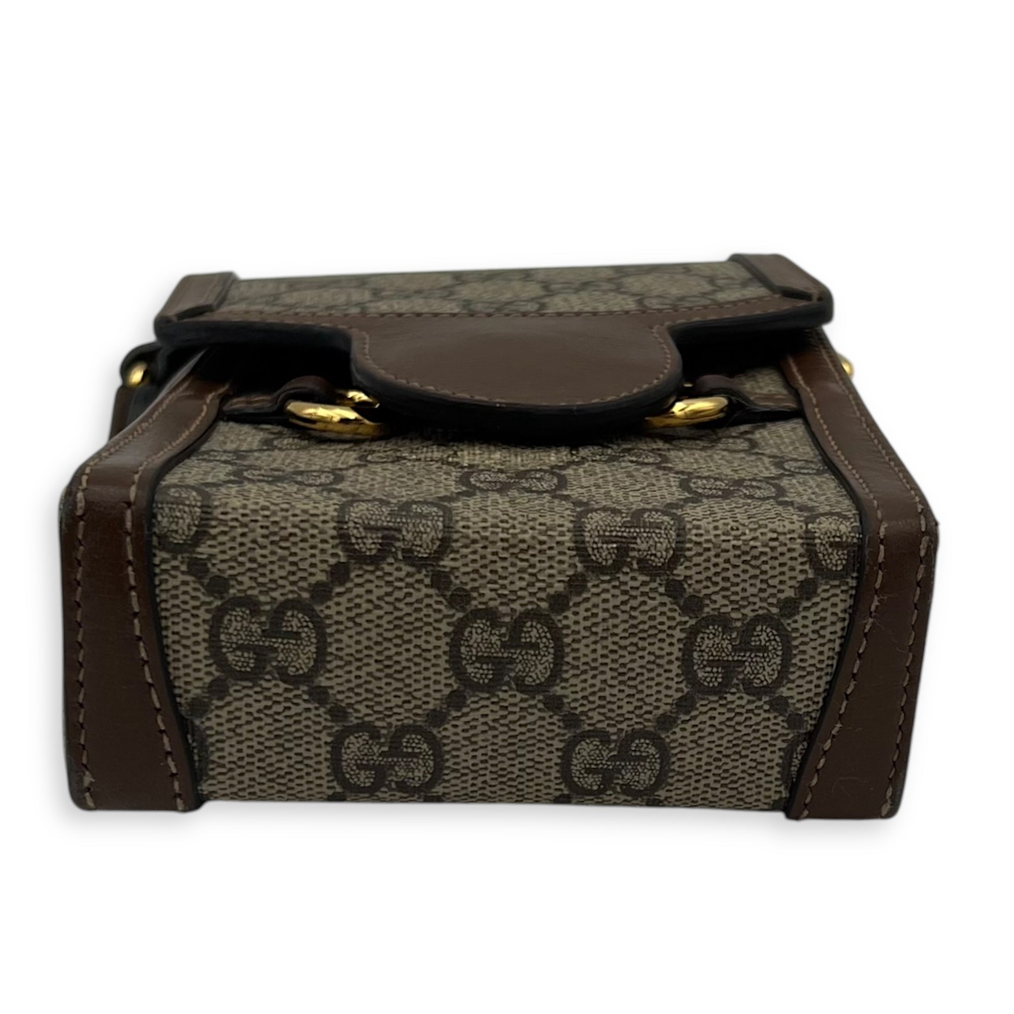 Horsebit 1955 Shoulder Bag Brown in Monogram Coated Canvas, Gold hardware - Image 6