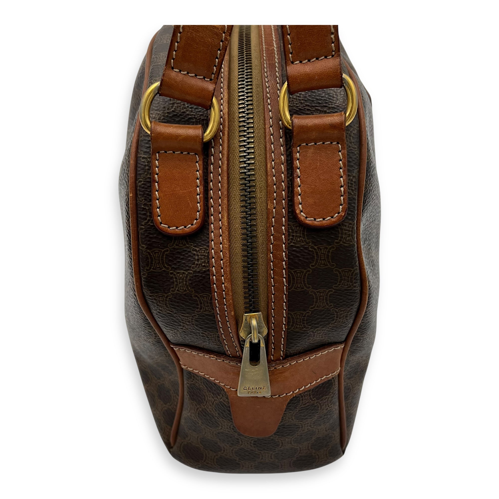 Macadam Top Handle Bag Brown in Coated Canvas, Gold hardware - Image 8