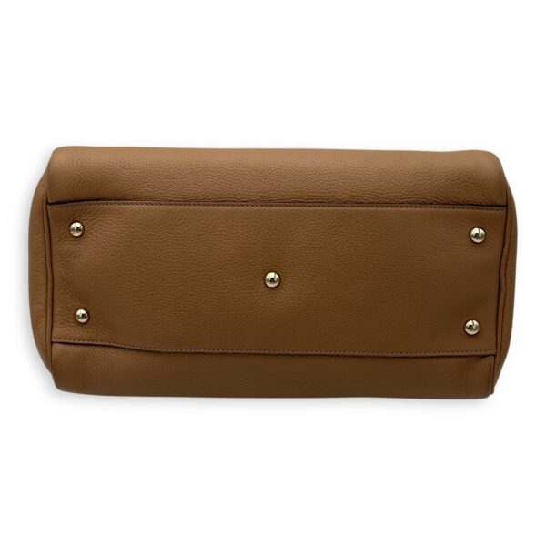 Bamboo Medium Beige Top Handle Bag in Calfskin, Gold hardware - Image 6