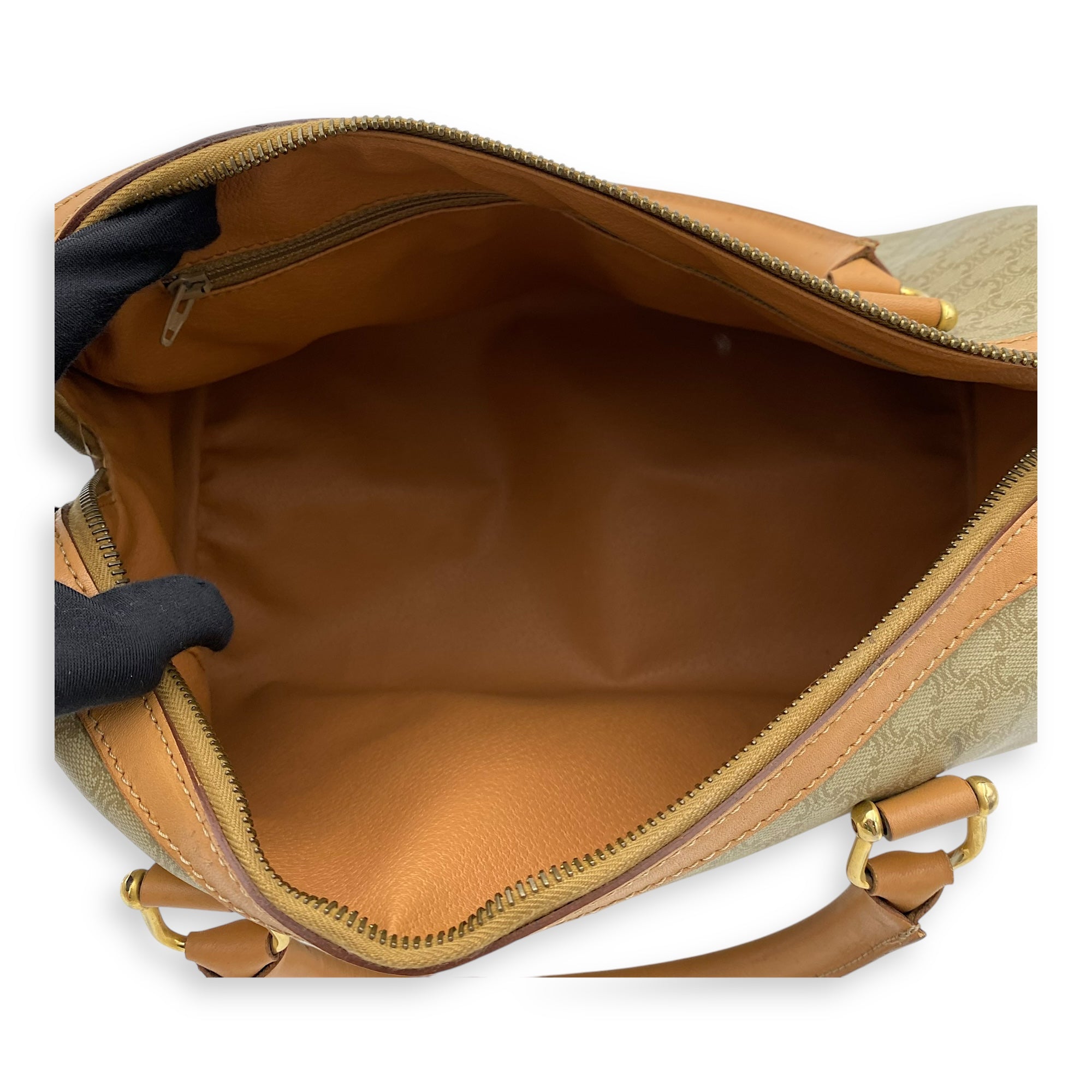 Macadam Top Handle Bag Beige in Coated Canvas, Gold hardware - Image 7