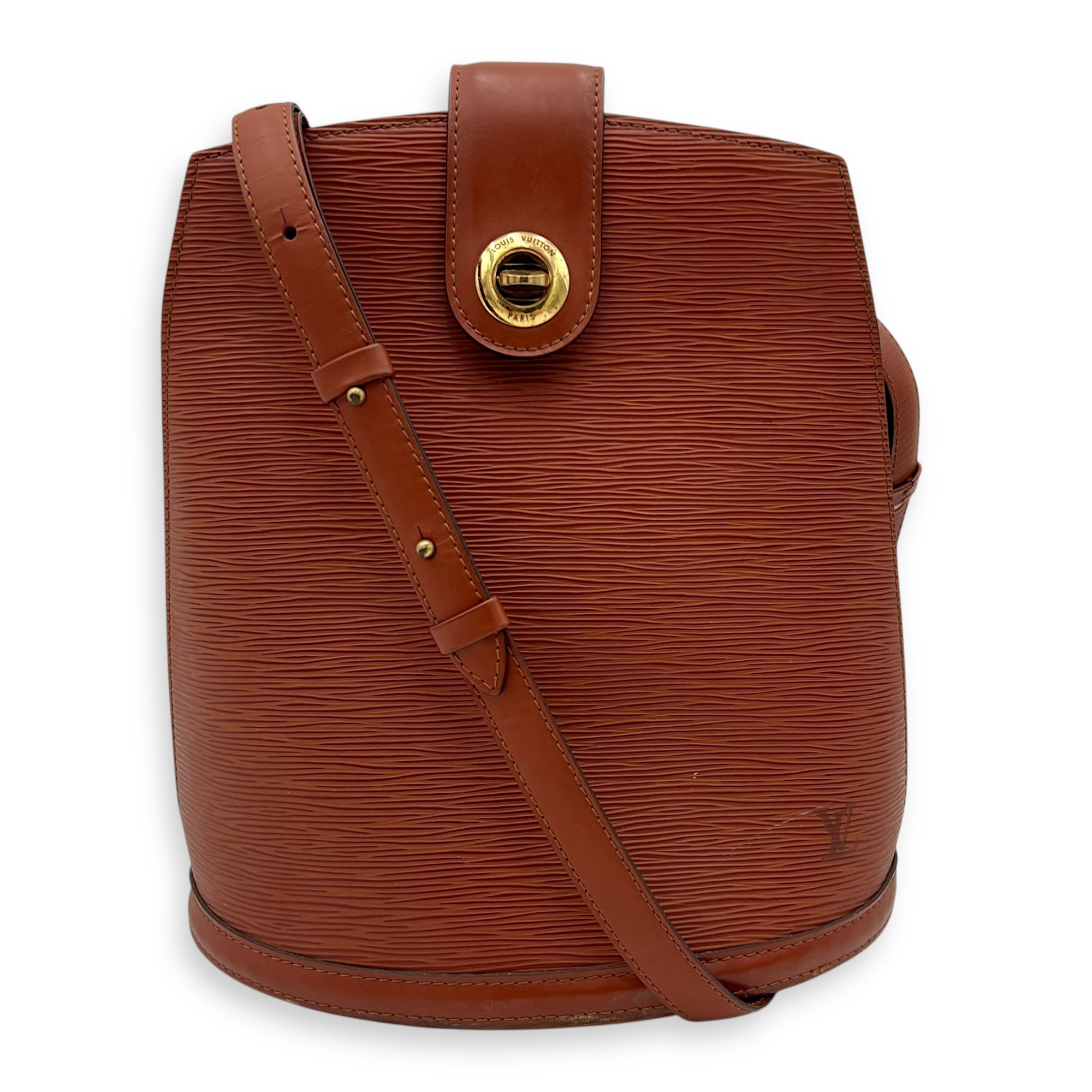 Cluny Shoulder Bag Brown in Epi Leather, Gold hardware - Image 17