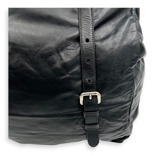 Frame Shoulder Bag Black in Calfskin, Silver hardware - Image 14