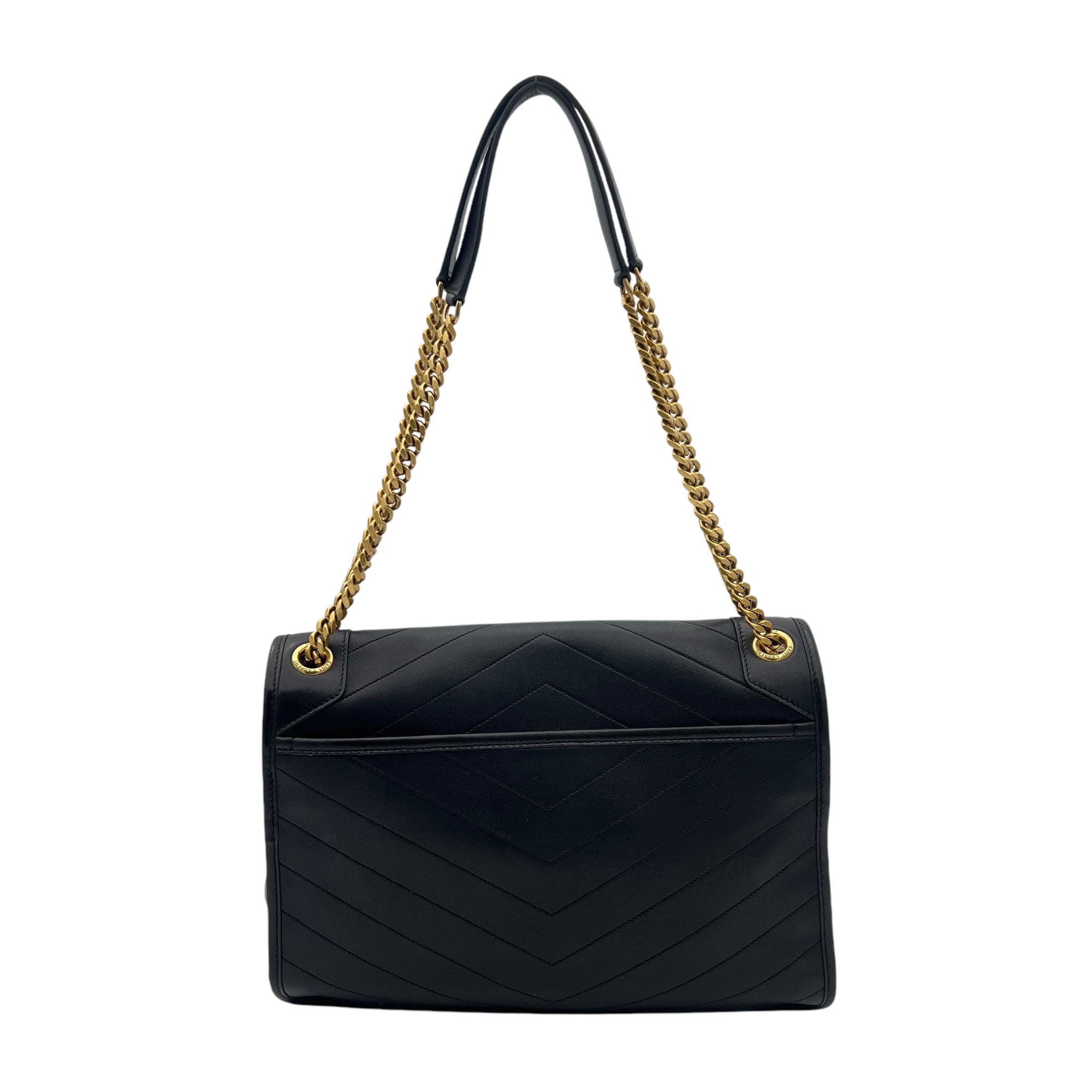 Niki Medium Black Shoulder Bag in Lambskin, Gold hardware - Image 3