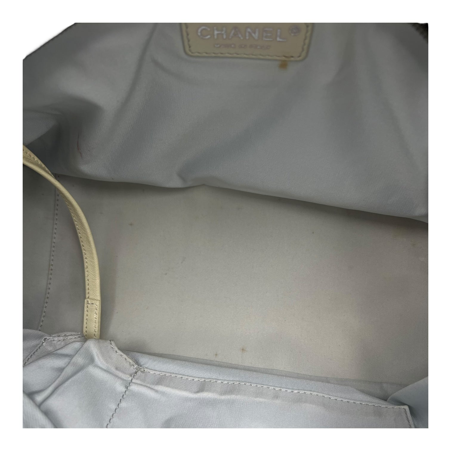 Paris Biarritz Large Grey Tote Bag in Coated Canvas, Silver hardware - Image 8